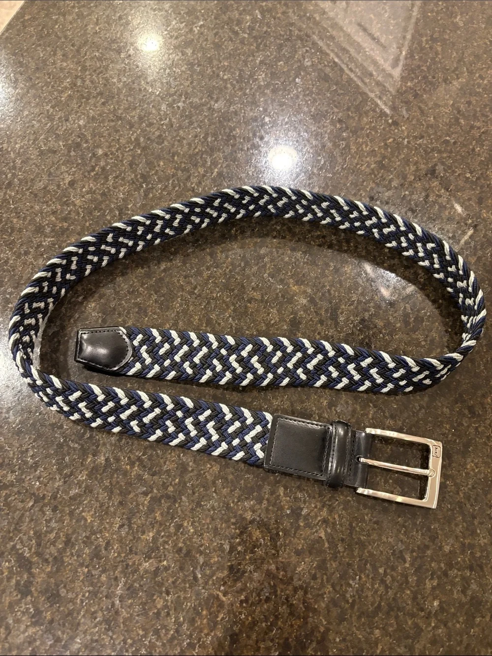 Men's Mixed Blue Elastic Stretch Belt by PGA Tour